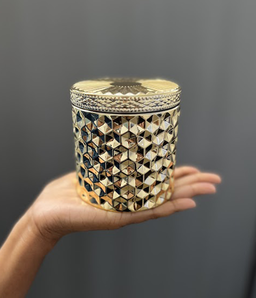 Handmade Golden Candle Smells Opulent