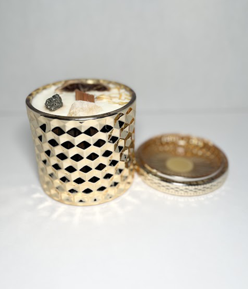 Handmade Golden Candle Smells Opulent