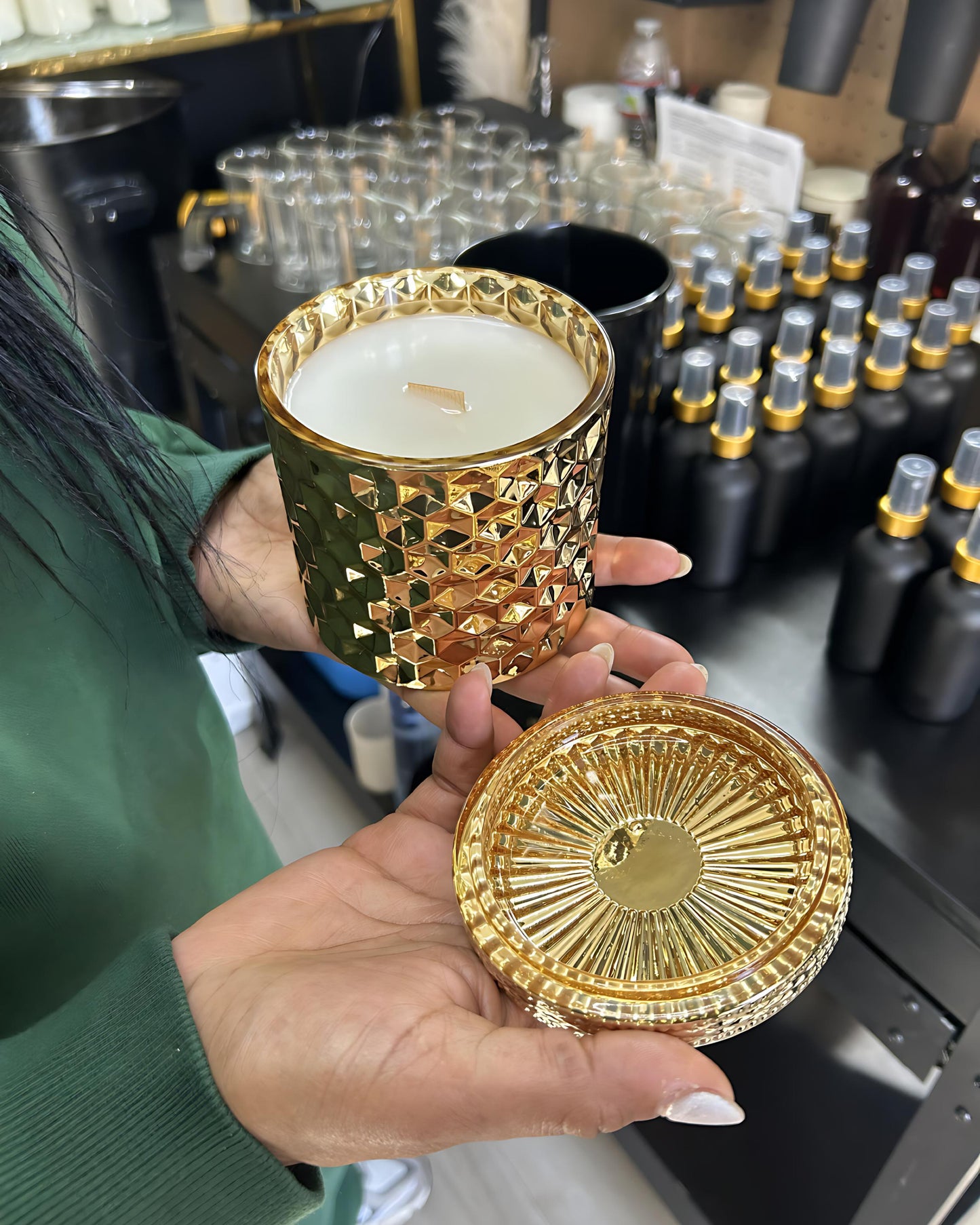 Handmade Golden Candle Smells Opulent