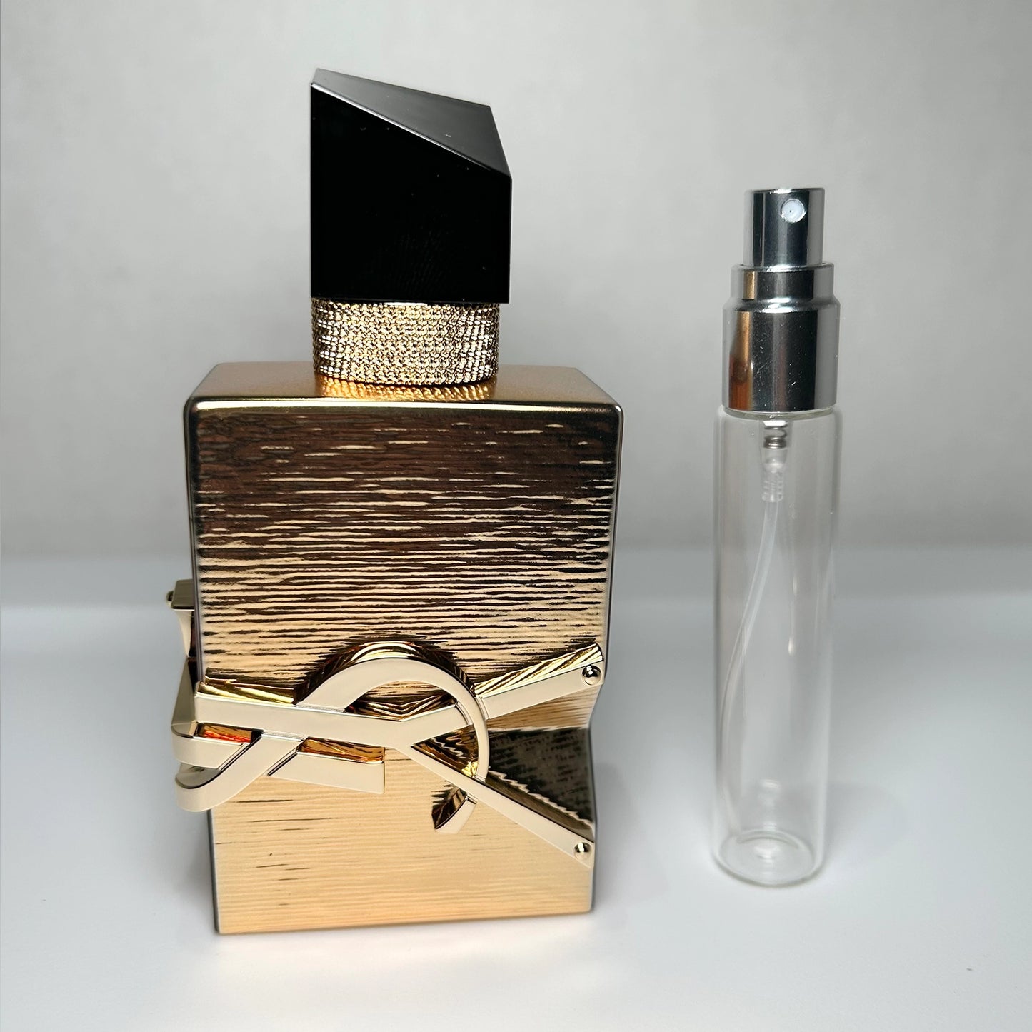 Libre Vanille Couture Eau de Parfum bottle by YSL with 8 mL travel-size decant sprayer, warm vanilla luxury fragrance