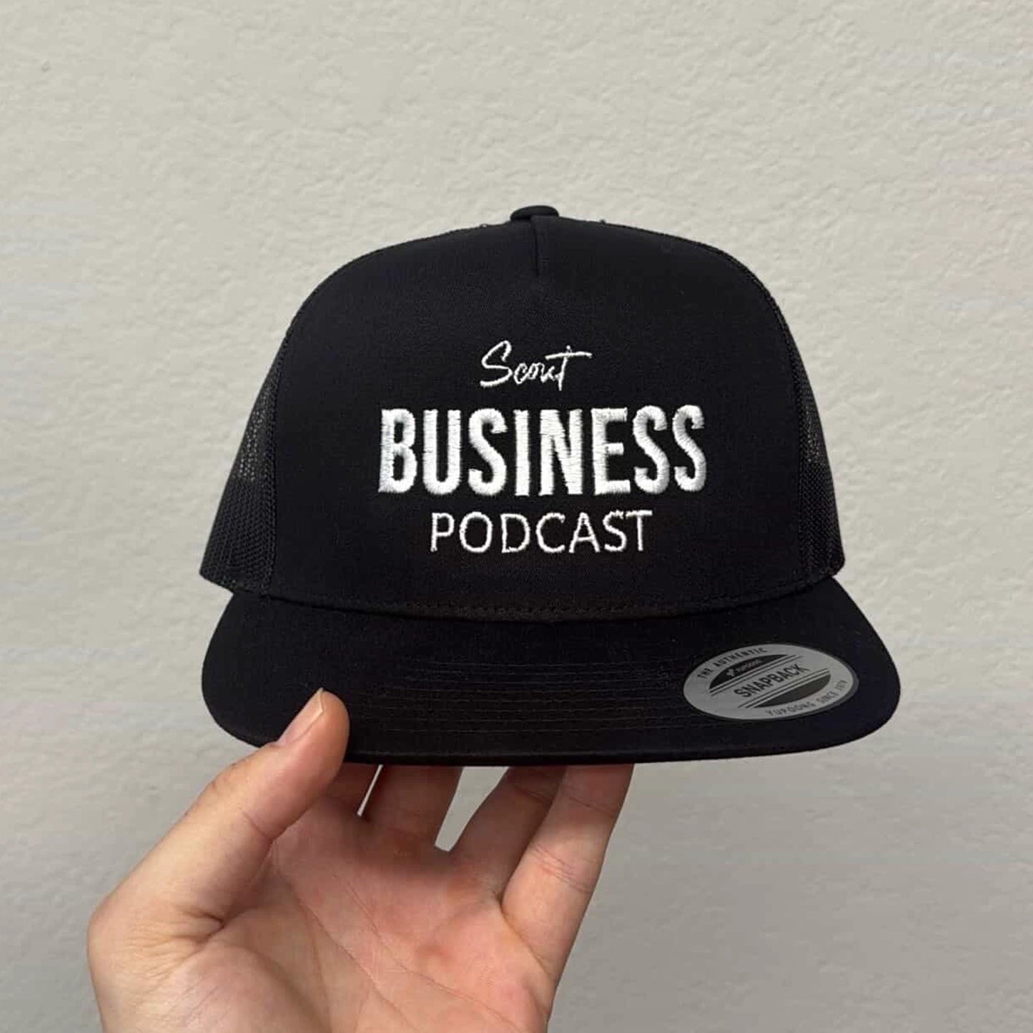 Scout Business Podcast Hat (Black Snapback)